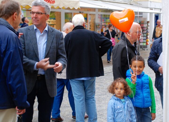 CDU Infostand in der Johann-Phillip-Palm-Straße