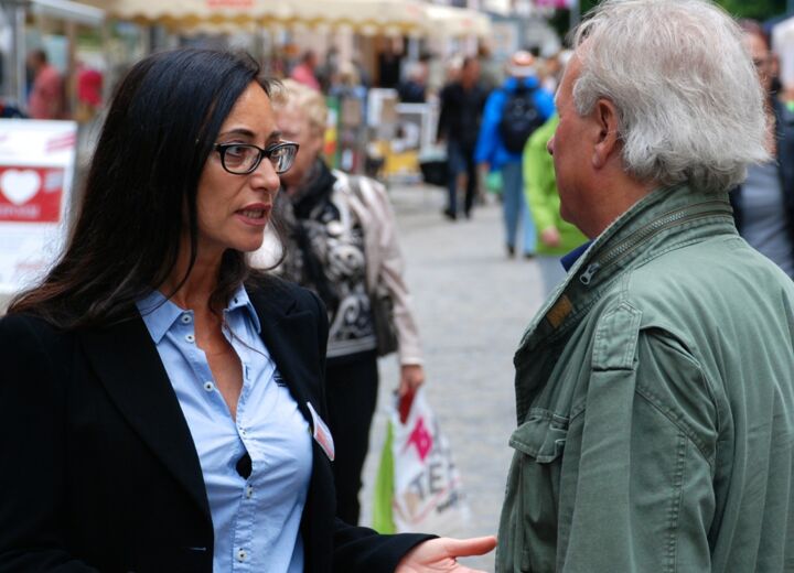 Wahlkampf am Schorndorfer Marktplatz